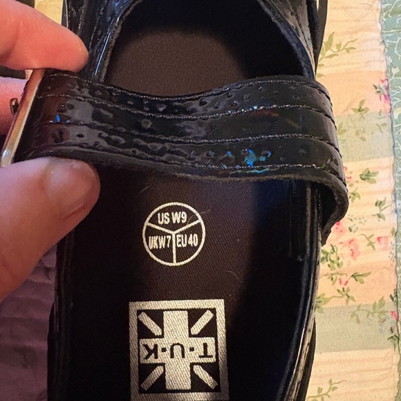 T.U.K. Brogue Mary Jane Shoes with oil slick/rainbow look - Picture 6 of 6